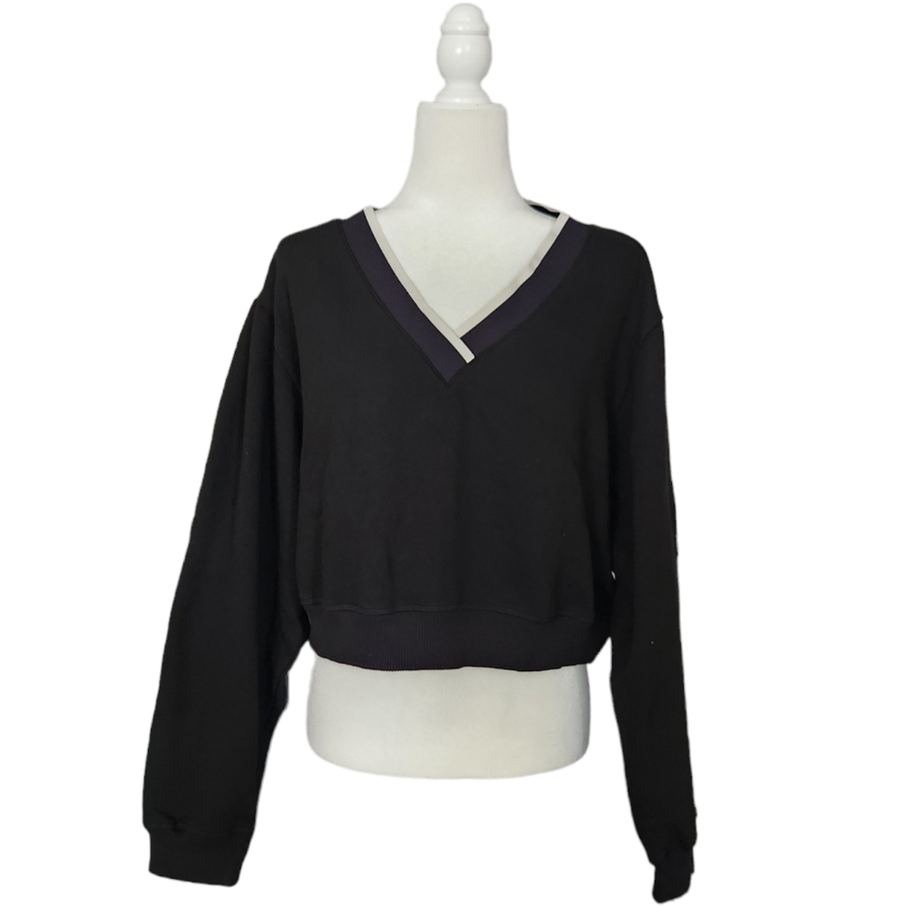 Pink Victoria's Secret Black Pullover  Fleece Women's Size L Comfy Basics